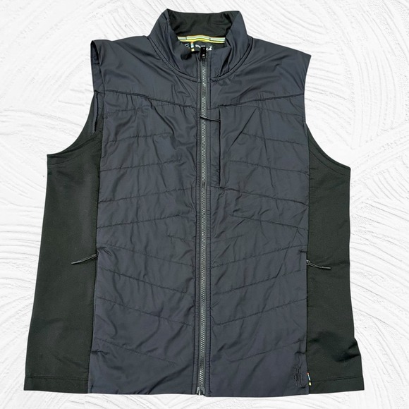 Smartwool Smartloft Puffer Vest Mens X-Large Black Full Zip Nylon Merino Wool